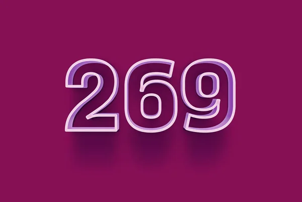 Номер 269 Изолирован Фиолетовом Фоне Вашего Уникального Рекламного Плаката Скидка — стоковое фото
