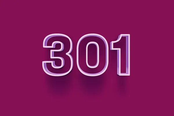 Número 301 Aísla Fondo Púrpura Para Oferta Única Compra Venta —  Fotos de Stock