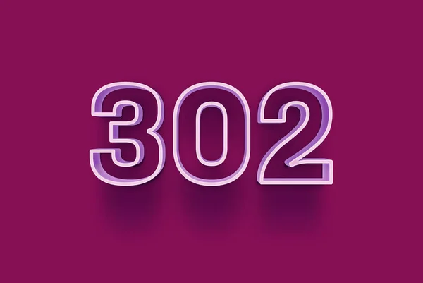 Numéro 302 Est Isolé Sur Fond Violet Pour Votre Vente — Photo