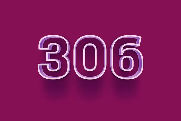 Numéro 306 Est Isolé Sur Fond Violet Pour Votre Offre — Photo