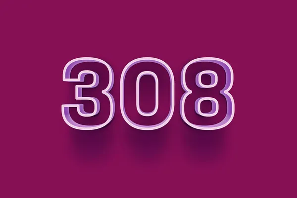 Numer 308 Jest Izolowany Fioletowym Tle Dla Unikalnej Sprzedaży Plakat — Zdjęcie stockowe