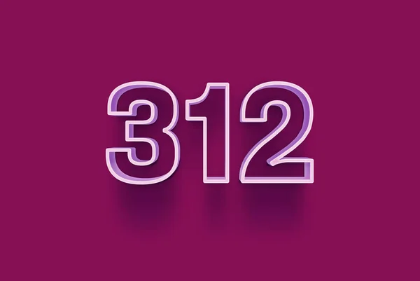 Номер 312 Изолирован Фиолетовом Фоне Вашего Уникального Рекламного Плаката Скидка — стоковое фото