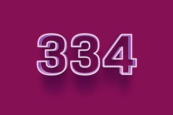Número 334 Está Aislado Fondo Púrpura Para Oferta Única Compra —  Fotos de Stock
