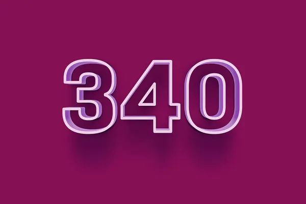 Número 340 Aísla Fondo Púrpura Para Oferta Única Compra Venta —  Fotos de Stock