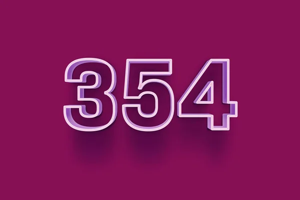 Número 354 Aísla Fondo Púrpura Para Oferta Única Compra Venta — Foto de Stock
