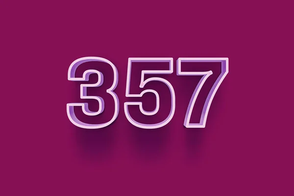 Número 357 Está Aislado Fondo Púrpura Para Oferta Única Venta — Foto de Stock