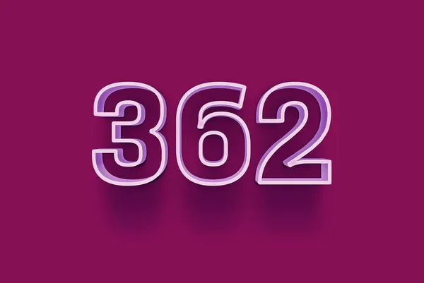 3D number 362 is isolated on purple background for your unique selling poster promo discount special sale shopping offer, banner ads label, enjoy Christmas, Xmas sale off tag, coupon and more.