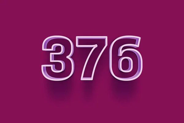 3D番号376は あなたのユニークな販売ポスタープロモーション割引特別販売ショッピングオファー バナー広告ラベルのための紫の背景に隔離されている クリスマスをお楽しみくださいタグ クーポンなど — ストック写真