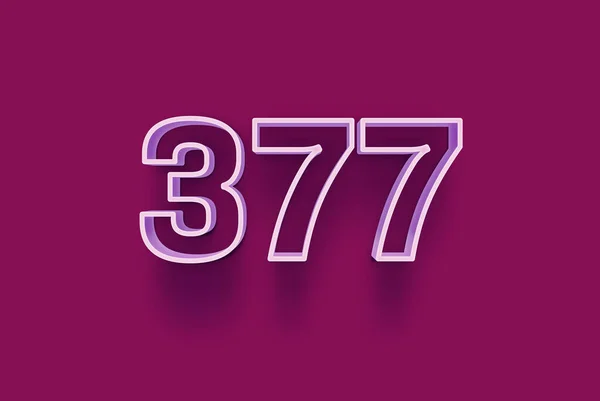 Номер 377 Изолирован Фиолетовом Фоне Вашего Уникального Рекламного Плаката Скидка — стоковое фото