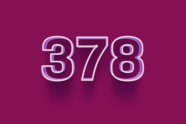 Numéro 378 Est Isolé Sur Fond Violet Pour Votre Vente — Photo