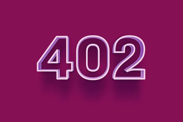 Número 402 Está Aislado Fondo Púrpura Para Oferta Única Compra —  Fotos de Stock