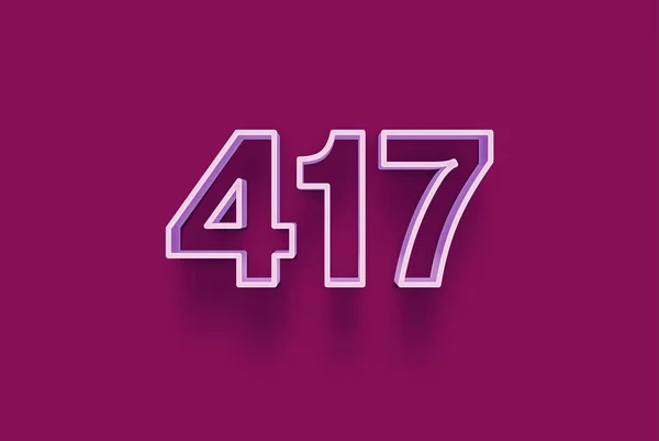 Número 417 Está Aislado Fondo Púrpura Para Oferta Única Compra — Foto de Stock