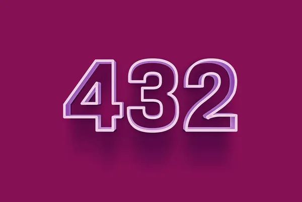 3D番号432は あなたのユニークな販売ポスタープロモーション割引特別販売ショッピングオファー バナー広告ラベルのための紫の背景に隔離されています クリスマスをお楽しみください タグオフクリスマス販売 クーポンなど — ストック写真