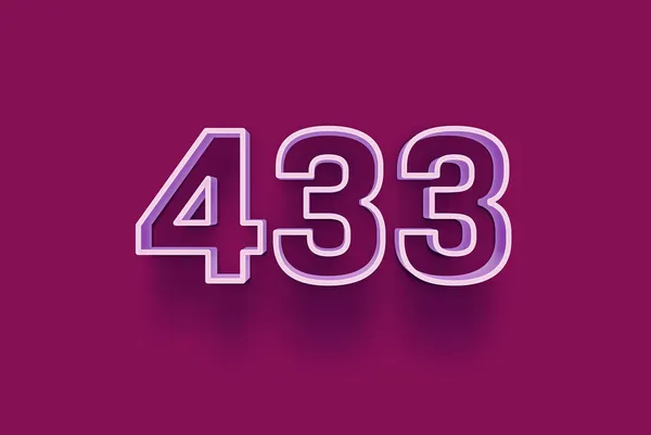 Número 433 Aísla Fondo Púrpura Para Oferta Única Compra Venta — Foto de Stock