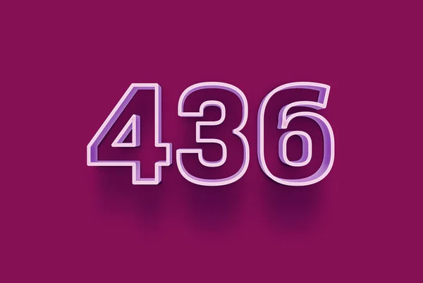 Número 436 Aísla Fondo Púrpura Para Oferta Única Compra Venta — Foto de Stock