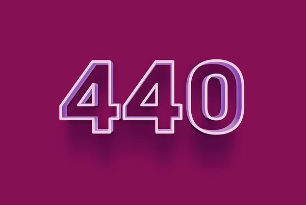 Número 440 Aísla Fondo Púrpura Para Oferta Única Compra Venta — Foto de Stock