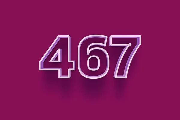Número 467 Está Aislado Fondo Púrpura Para Oferta Única Venta — Foto de Stock