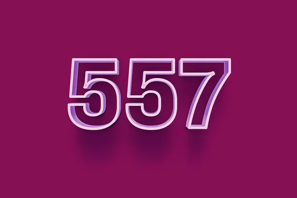 Číslo 557 Izolován Fialovém Pozadí Pro Vaše Jedinečné Prodejní Plakát — Stock fotografie