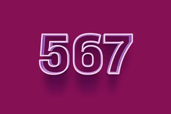 Numéro 567 Est Isolé Sur Fond Violet Pour Votre Vente — Photo