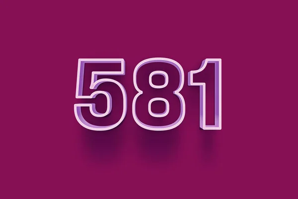 Nummer 581 Ist Isoliert Auf Lila Hintergrund Für Ihre Einzigartigen — Stockfoto