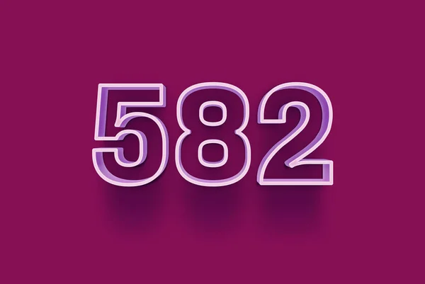 Номер 582 Изолирован Фиолетовом Фоне Вашего Уникального Рекламного Плаката Скидка — стоковое фото