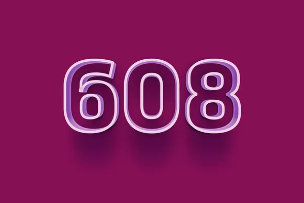 Numero 608 Isolato Sfondo Viola Tuo Poster Vendita Unico Sconto — Foto Stock