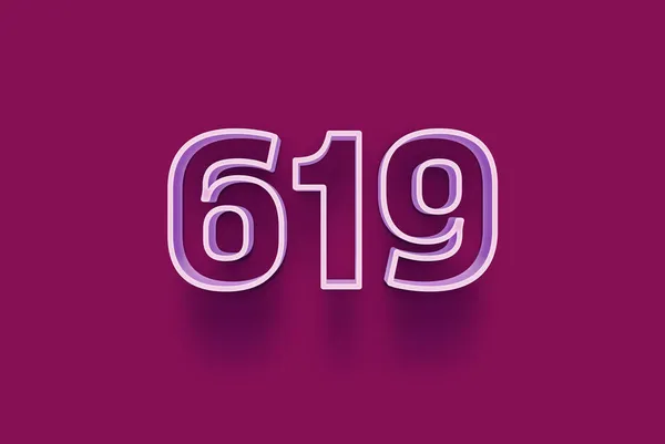 Номер 619 Изолирован Фиолетовом Фоне Вашего Уникального Рекламного Плаката Промо — стоковое фото