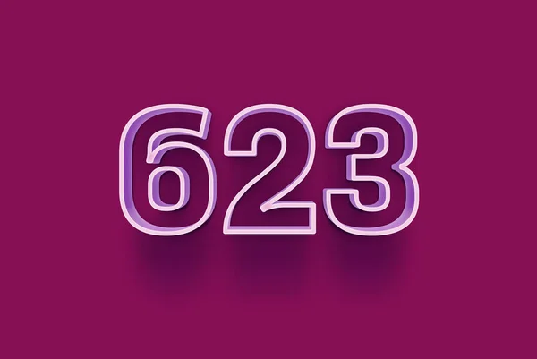 Номер 623 Изолирован Фиолетовом Фоне Вашего Уникального Рекламного Плаката Промо — стоковое фото