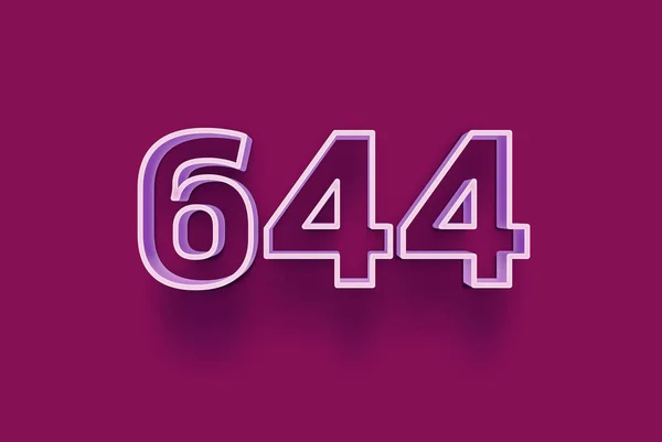 Numer 644 Jest Izolowany Fioletowym Tle Dla Unikalnej Sprzedaży Plakat — Zdjęcie stockowe