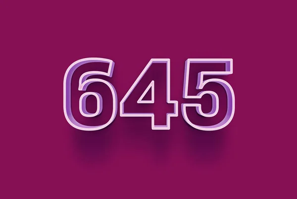 Numéro 645 Est Isolé Sur Fond Violet Pour Votre Vente — Photo