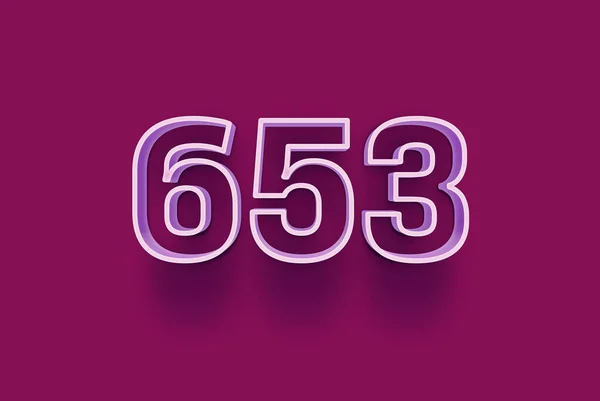 Numer 653 Jest Izolowany Fioletowym Tle Dla Unikalnej Sprzedaży Plakat — Zdjęcie stockowe