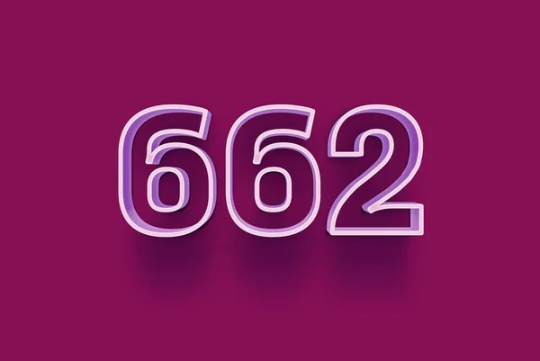 Número 662 Está Aislado Fondo Púrpura Para Oferta Única Compra — Foto de Stock