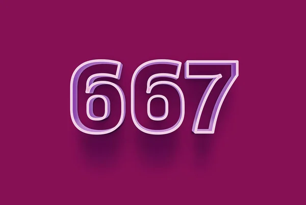 Número 667 Está Aislado Fondo Púrpura Para Oferta Única Venta —  Fotos de Stock
