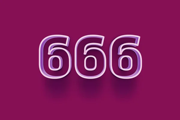 Número 666 Isolado Fundo Roxo Para Seu Único Cartaz Venda — Fotografia de Stock