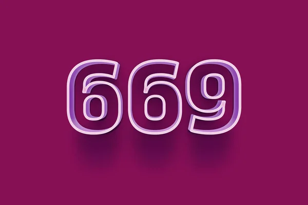 Número 669 Está Aislado Fondo Púrpura Para Oferta Única Venta —  Fotos de Stock