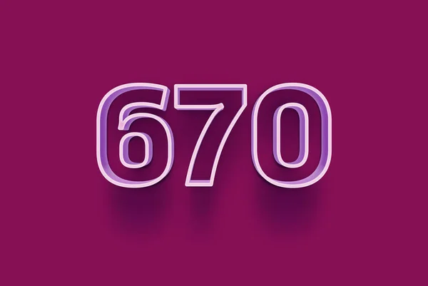 Número 670 Está Aislado Fondo Púrpura Para Oferta Única Compra — Foto de Stock
