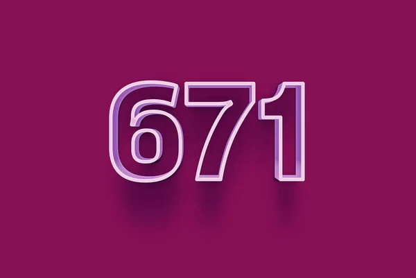 Номер 671 Ізольований Фіолетовому Фоні Вашої Унікальної Промо Знижки Промо — стокове фото