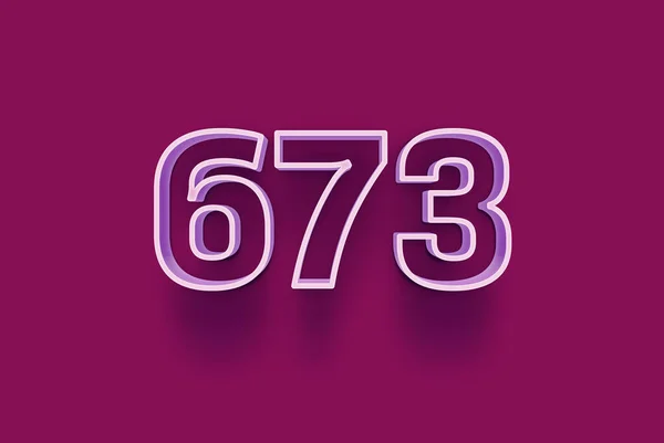 3D number 673 is isolated on purple background for your unique selling poster promo discount special sale shopping offer, banner ads label, enjoy Christmas, Xmas sale off tag, coupon and more.