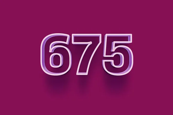 3D number 675 is isolated on purple background for your unique selling poster promo discount special sale shopping offer, banner ads label, enjoy Christmas, Xmas sale off tag, coupon and more.