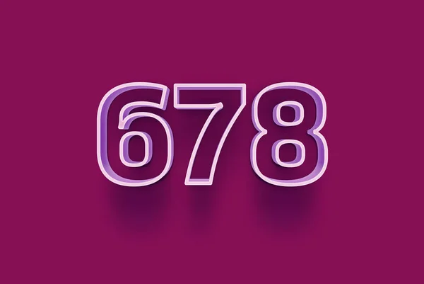 3D number 678 is isolated on purple background for your unique selling poster promo discount special sale shopping offer, banner ads label, enjoy Christmas, Xmas sale off tag, coupon and more.