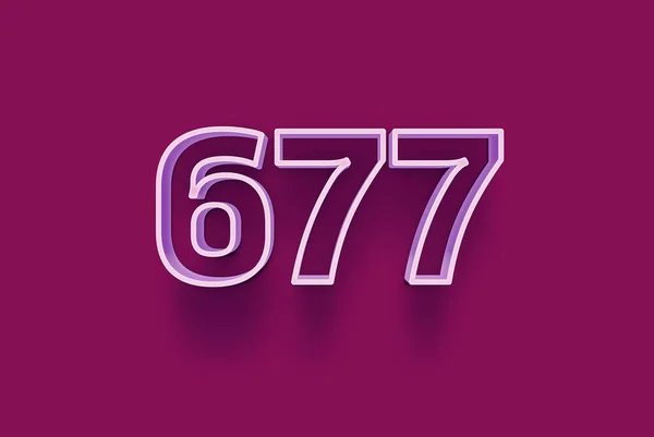 Номер 677 Изолирован Фиолетовом Фоне Вашего Уникального Рекламного Плаката Скидка — стоковое фото