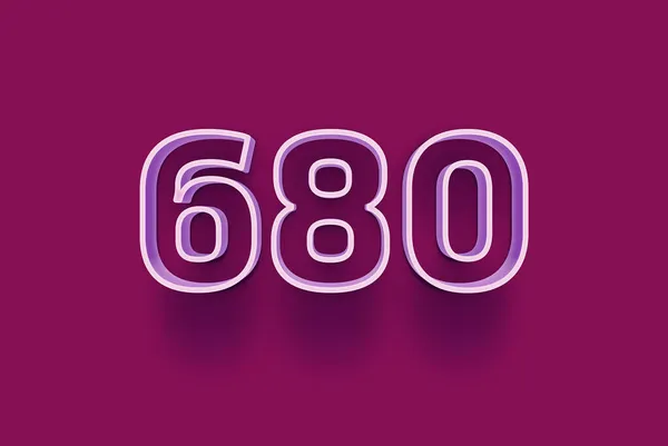 Numero 680 Isolato Sfondo Viola Tuo Poster Vendita Unico Sconto — Foto Stock