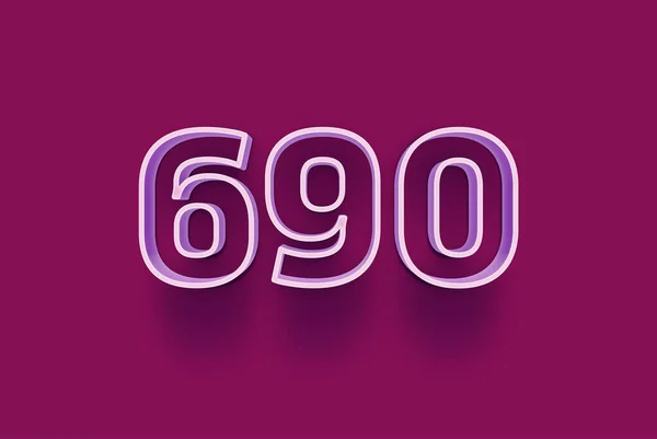 Nummer 690 Ist Isoliert Auf Lila Hintergrund Für Ihre Einzigartigen — Stockfoto