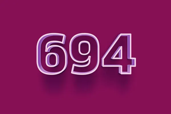 Número 694 Está Aislado Fondo Púrpura Para Oferta Única Venta — Foto de Stock
