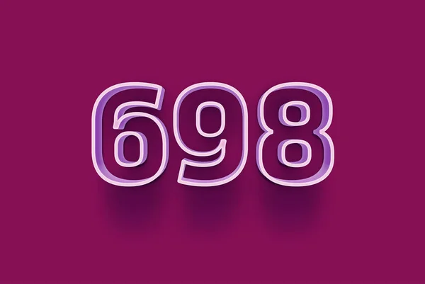 Nummer 698 Ist Isoliert Auf Lila Hintergrund Für Ihre Einzigartigen — Stockfoto