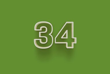  3D numara yeşil arka planda. Benzersiz indirimli poster indirimi için özel satış teklifi, afiş reklamları etiketi, Noel 'in tadını çıkarın, indirimli Xmas indirimi, kupon ve daha fazlası..