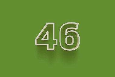 3 boyutlu 46 numara yeşil arka planda indirimli poster indirimi için özel satış teklifi, afiş reklamları etiketi, Noel 'in tadını çıkarın, indirimli Xmas indirimi, kupon ve daha fazlası için izole edilmiştir..