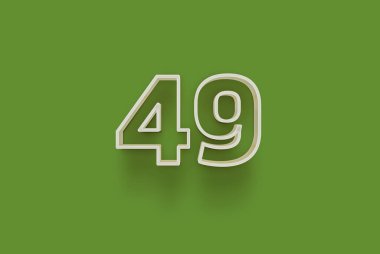  3 boyutlu 49. parça yeşil arka planda indirimli poster indirimi için özel satış teklifi, afiş reklamları etiketi, Noel 'in tadını çıkarın, indirimli Xmas indirimi, kupon ve daha fazlası için izole edilmiştir..