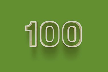  3 boyutlu 100 numara yeşil arka planda indirimli poster indirimi için özel satış teklifi, afiş reklamları etiketi, Noel 'in tadını çıkarın, indirimli Xmas indirimi, kupon ve daha fazlası için izole edilmiştir..