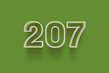  3D numara 207, özel indirimli poster indirimli satış teklifiniz, afiş reklamları etiketiniz, Noel 'in tadını çıkarın, indirimli Xmas indirimi, kupon ve daha fazlası için yeşil arka planda izole edilmiştir..